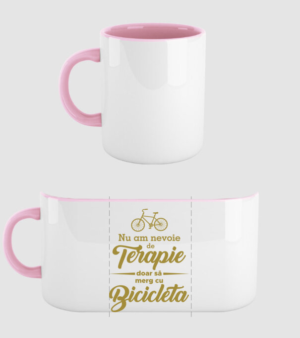 nu am nevoie de terapie, doar să merg cu bicicleta model roz deschis pe tricou