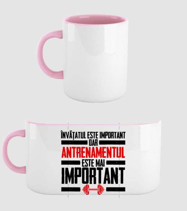 învățatul este important, dar antrenamentul este mai important model roz deschis pe tricou