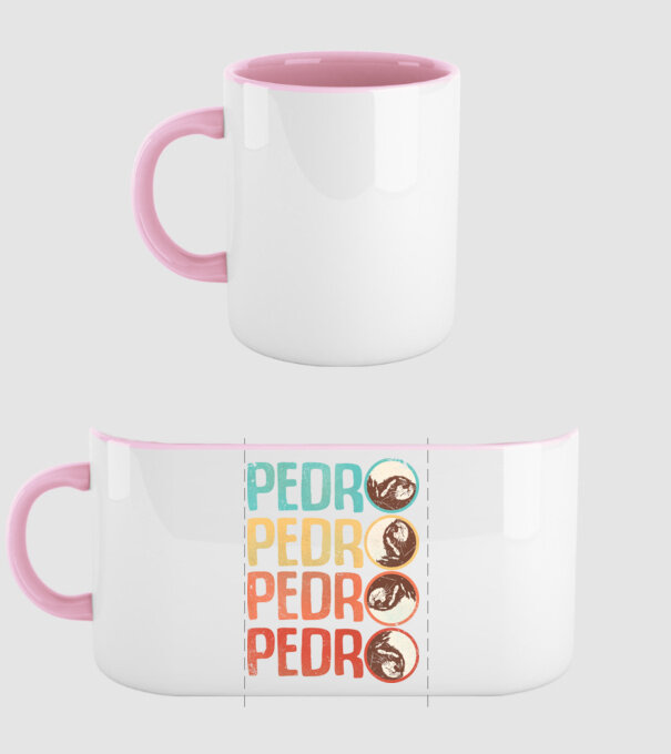 Pedro Pedro retro model roz deschis pe tricou