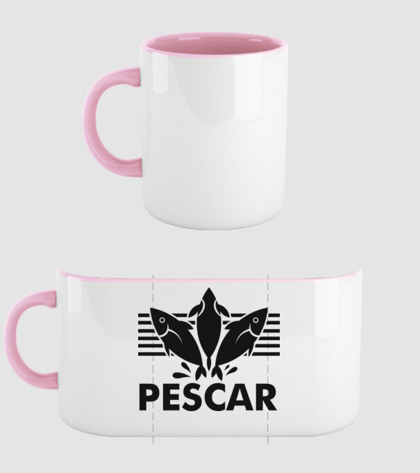 Pescar original model roz deschis pe tricou