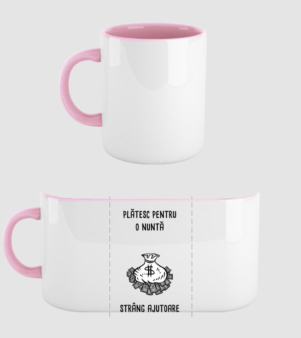 plătesc pentru o nuntă, strâng ajutoare model roz deschis pe tricou