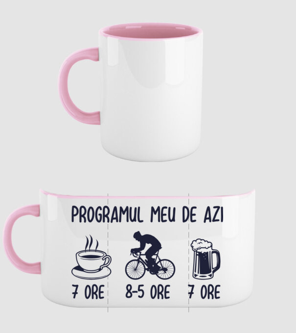 Programul meu de azi: 7 ore, 8-5 ore, 7 ore model roz deschis pe tricou