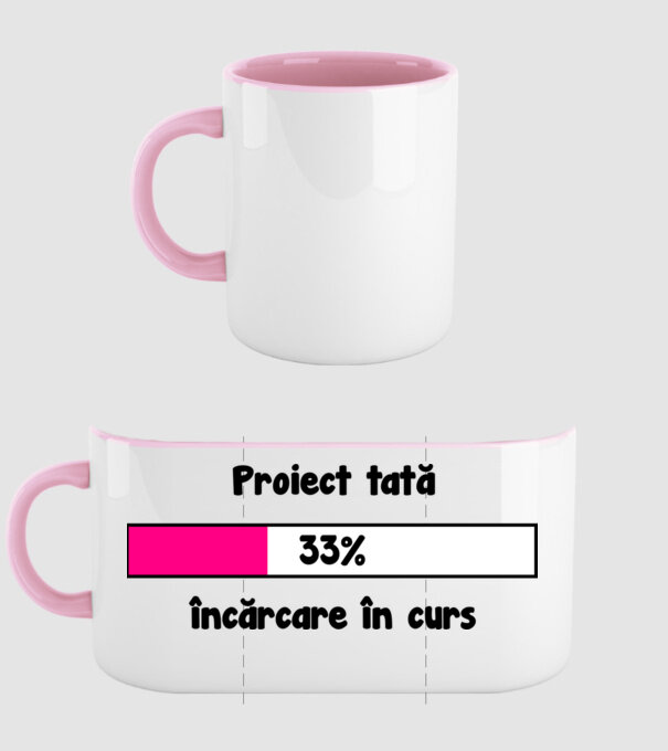 Proiect tată - încărcare în curs model roz deschis pe tricou