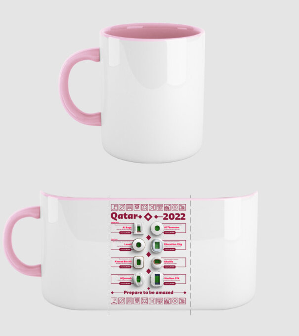 Qatar 2022 Stadiums white model roz deschis pe tricou
