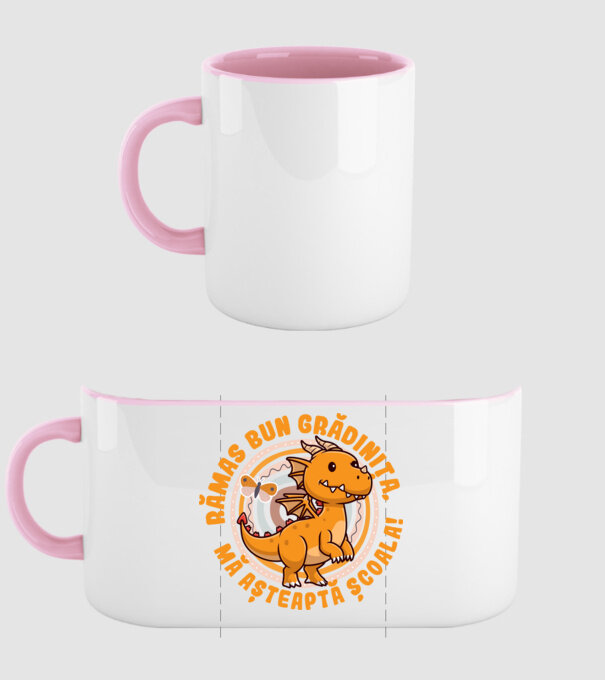 Rămas bun grădiniță, mă așteaptă școala! model roz deschis pe tricou