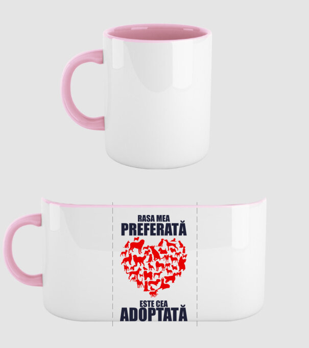 Rasa mea preferată este cea adoptată model roz deschis pe tricou