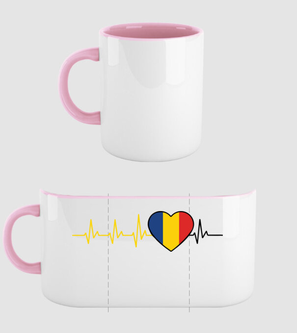 România heartbeat model roz deschis pe tricou