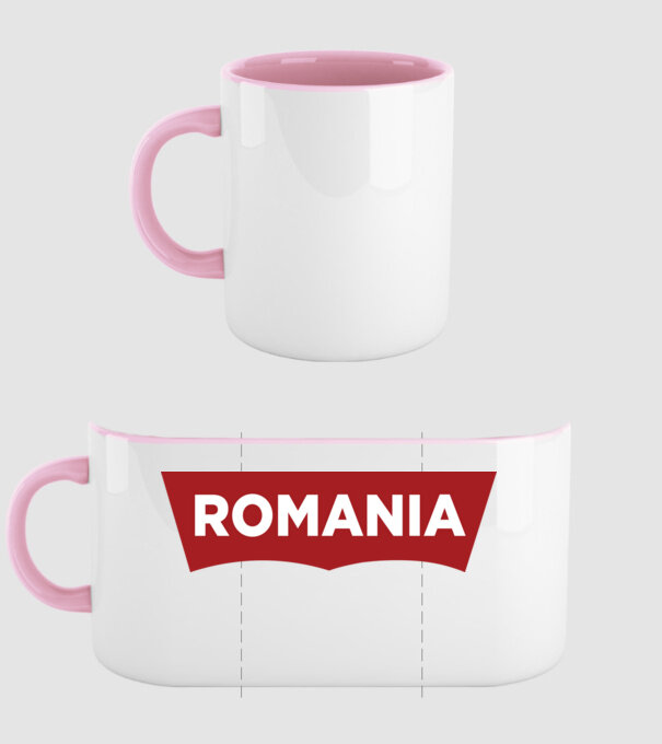 România levis model roz deschis pe tricou