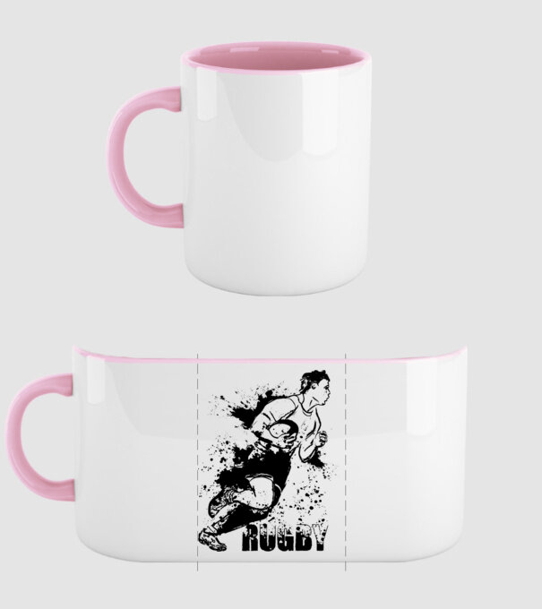 Rugby model roz deschis pe tricou