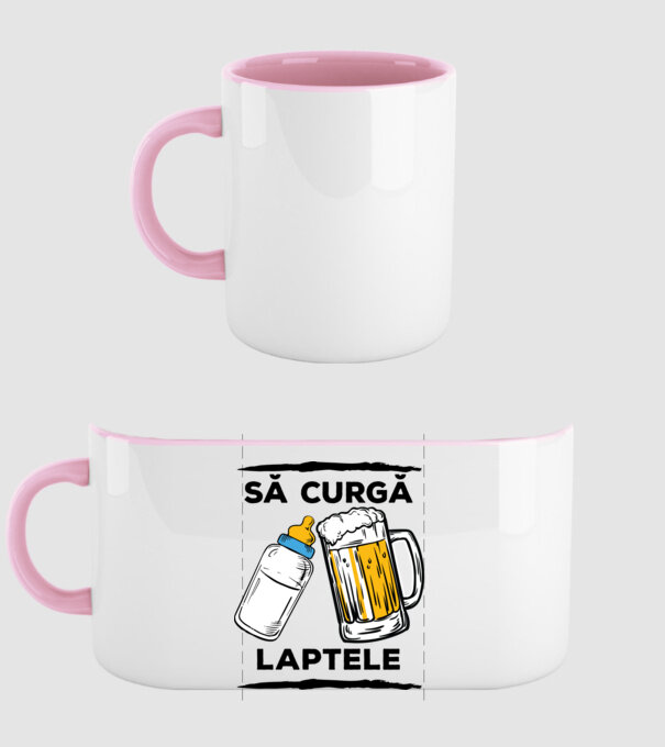 să curgă laptele! model roz deschis pe tricou