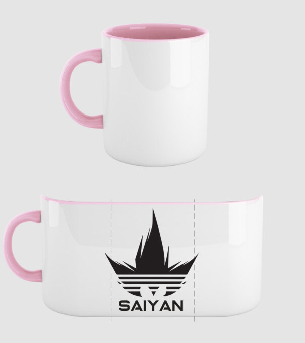 saiyan logo model roz deschis pe tricou