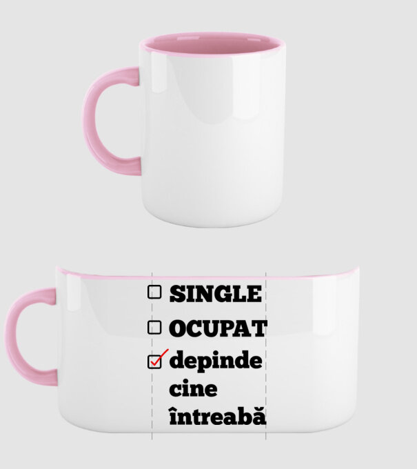 single, ocupat, depinde cine întreabă model roz deschis pe tricou