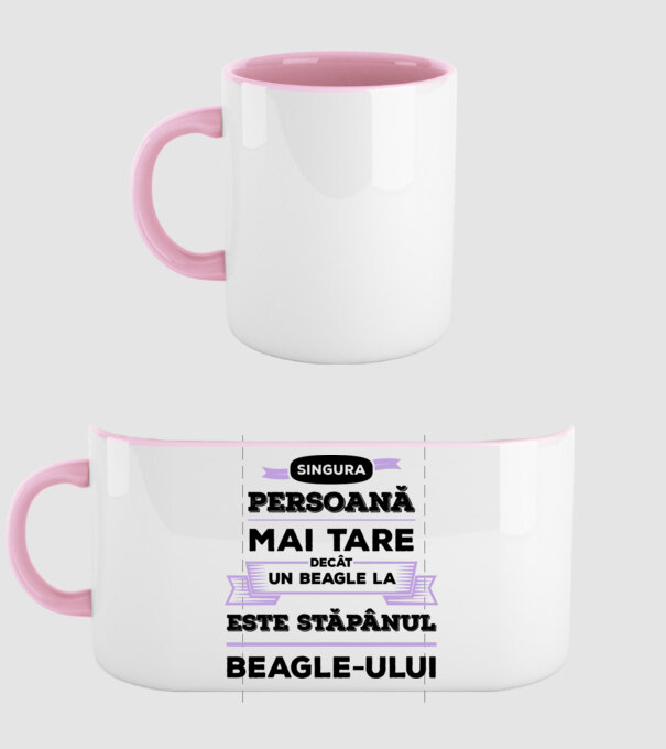 singura persoană mai tare decât un Beagle la este stăpânul Beagle-ului model roz deschis pe tricou