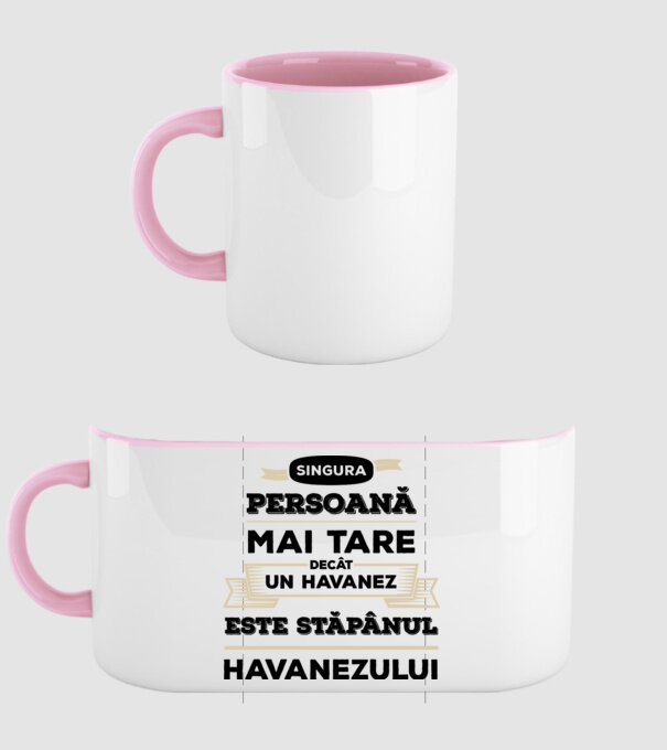 singura persoană mai tare decât un Havanez este stăpânul Havanezului model roz deschis pe tricou