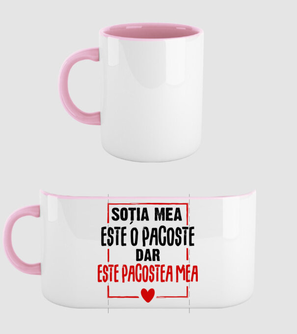 soția mea este o pacoste model roz deschis pe tricou