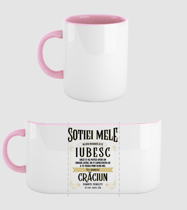 Soției mele - nu uita niciodată că te iubesc - dacă ți-aș putea oferi un singur lucru, ar fi capacitatea de a te vedea prin ochi model roz deschis pe tricou