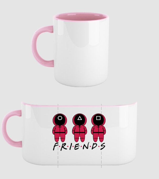 squid game friends model roz deschis pe tricou