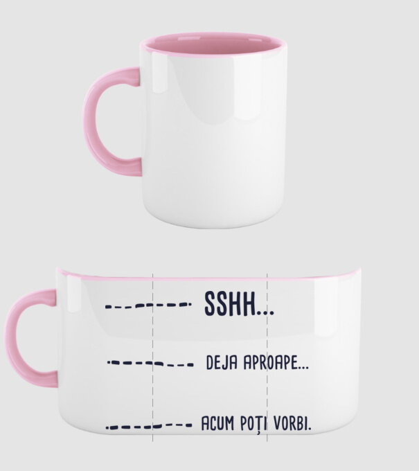 sshh. deja aproape. acum poți vorbi. model roz deschis pe tricou