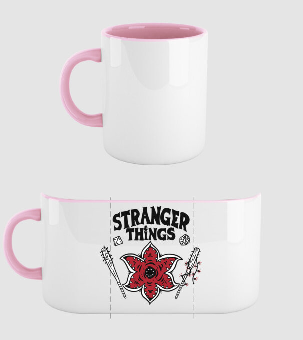 stranger things demogorgon head2 model roz deschis pe tricou