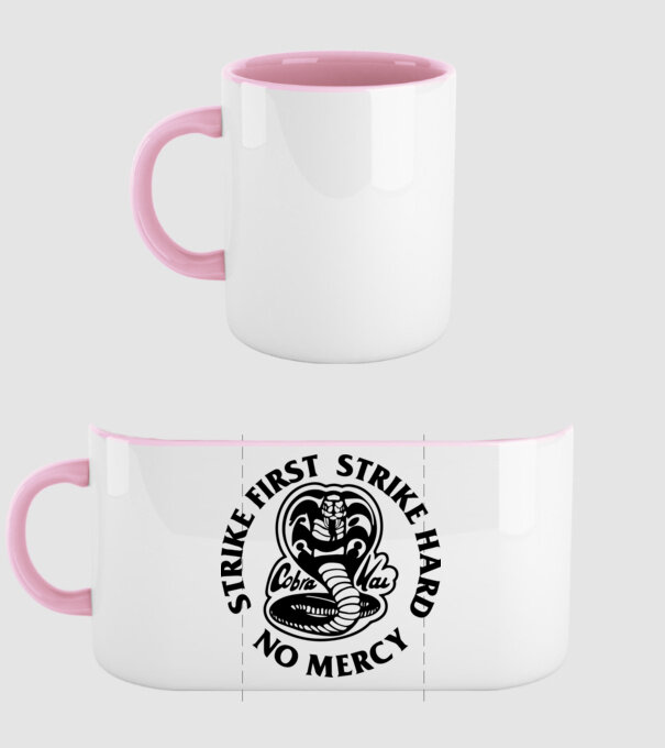 Strike first strike hard no mercy model roz deschis pe tricou