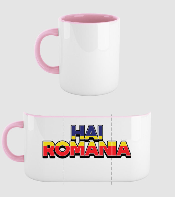 Subtitlu Hai Romania model roz deschis pe tricou