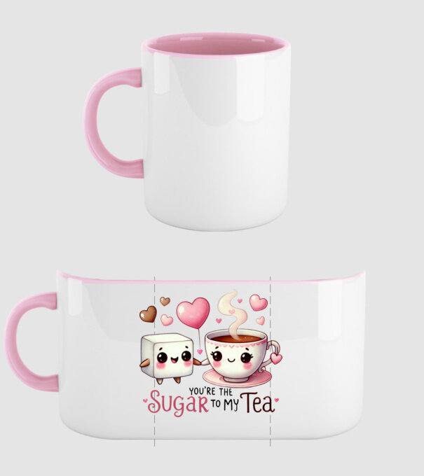 Sugar to my Tea model roz deschis pe tricou