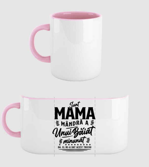 Sunt mama mândră a unui băiat minunat - da, el mi-a dat acest tricou model roz deschis pe tricou