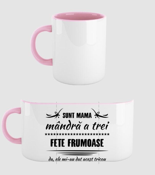 Sunt mama mândră a trei fete frumoase - da, ele mi-au dat acest tricou model roz deschis pe tricou