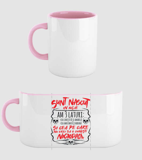 Sunt născut în iunie, am 3 laturi model roz deschis pe tricou