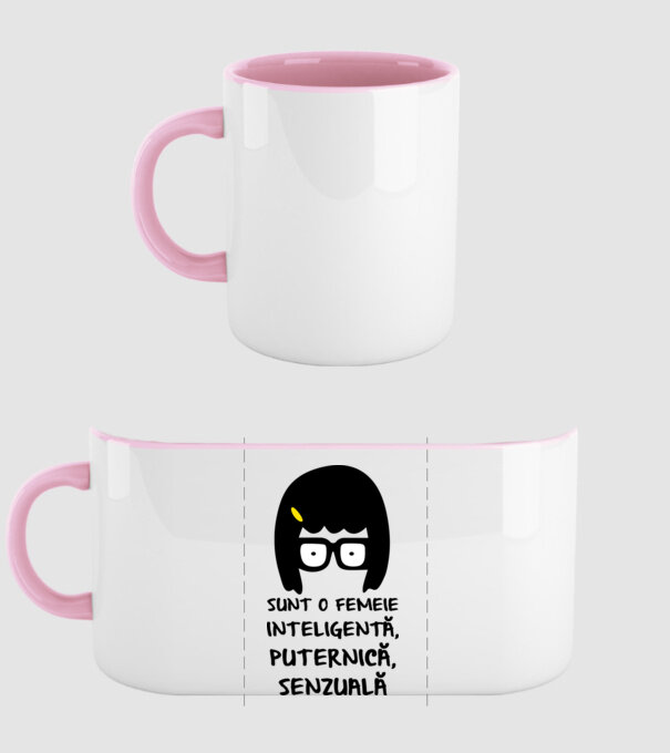 sunt o femeie inteligentă, puternică, senzuală model roz deschis pe tricou