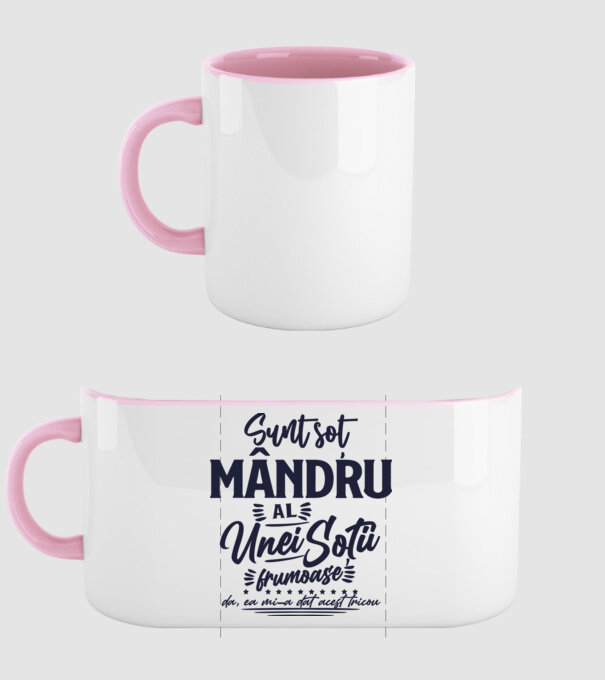 Sunt soț mândru al unei soții frumoase - da, ea mi-a dat acest tricou model roz deschis pe tricou