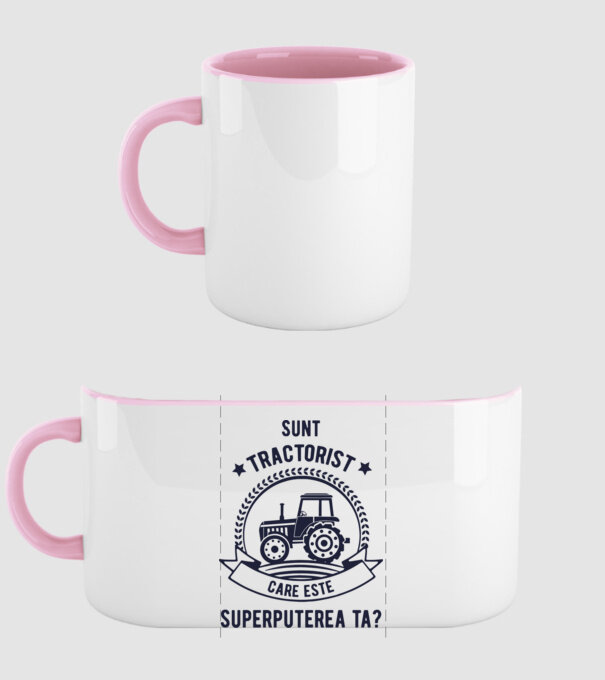 Sunt tractorist, care este superputerea ta? model roz deschis pe tricou