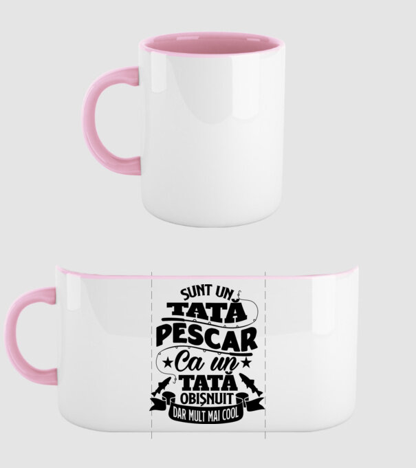 Sunt un Tata pescar model roz deschis pe tricou