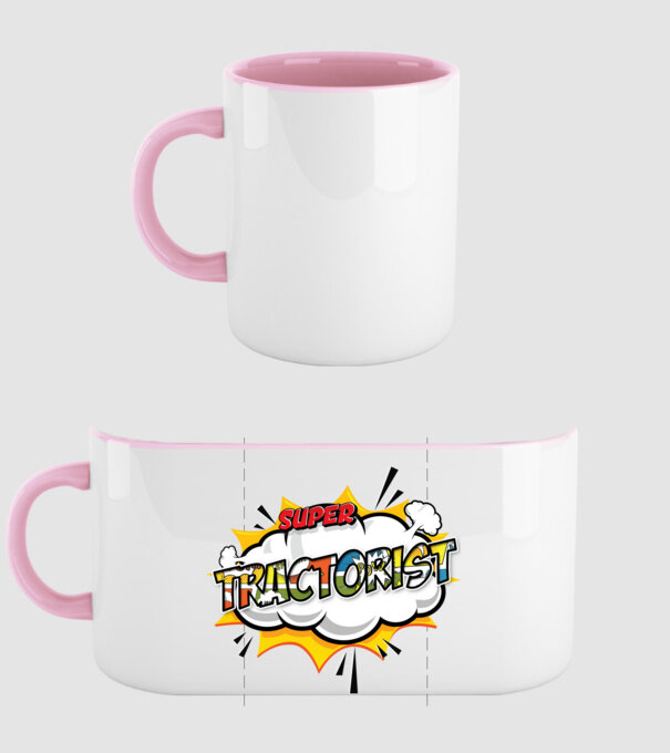 Super Tractorist model roz deschis pe tricou