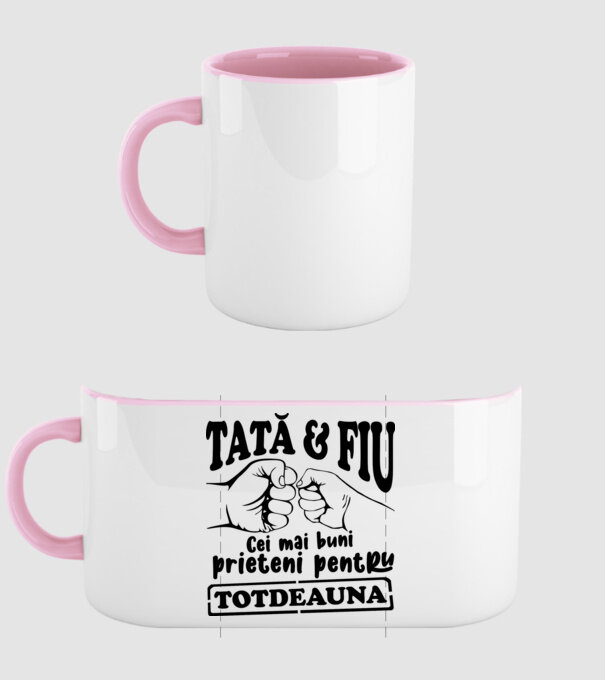 tată & fiu - cei mai buni prieteni pentru totdeauna model roz deschis pe tricou