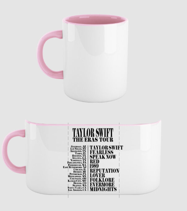Taylor Swift Eras tour back model roz deschis pe tricou