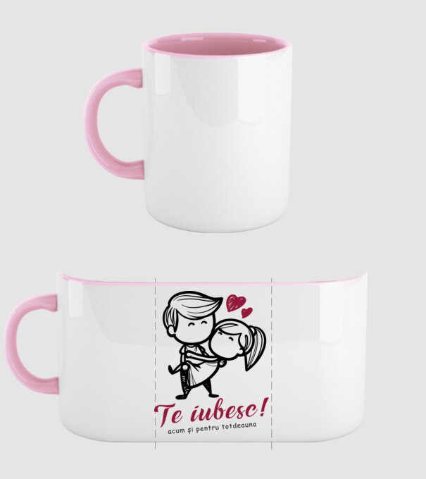te iubesc! model roz deschis pe tricou