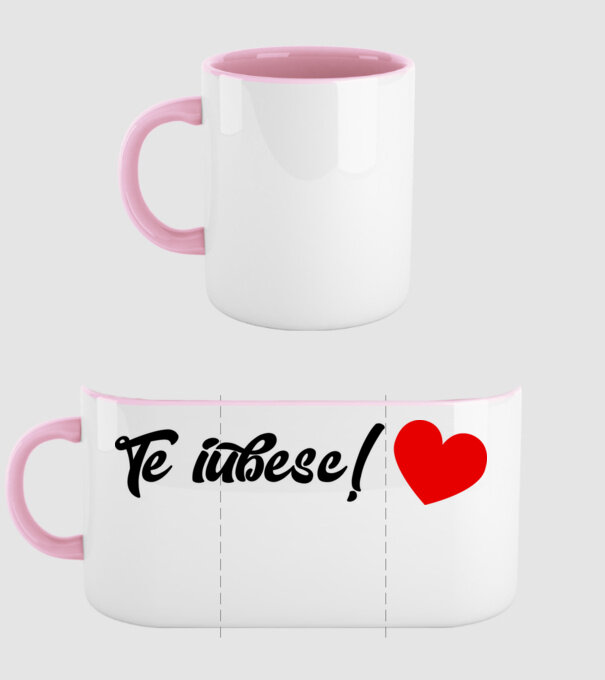 Te iubesc! model roz deschis pe tricou