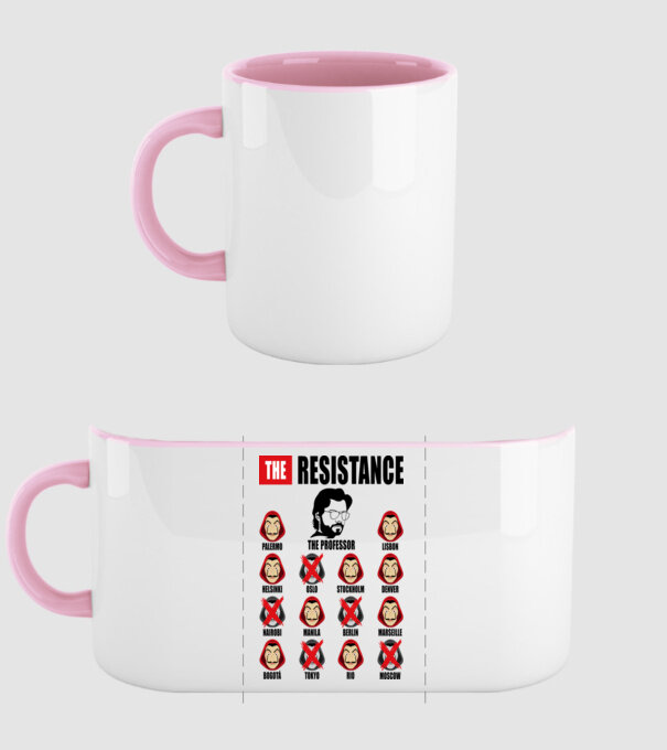 the resistance la casa de papel white model roz deschis pe tricou