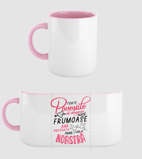 Toate poveștile de dragoste sunt frumoase, dar preferata mea este a noastră model roz deschis pe tricou