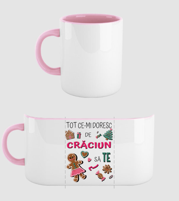 Tot ce-mi doresc de Crăciun să TE Femei alb model roz deschis pe tricou