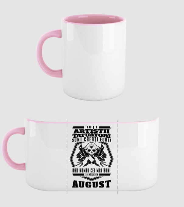Toți artiștii tatuatori sunt creați egali August model roz deschis pe tricou