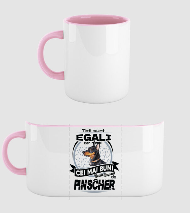 Toți sunt egali, dar numai cei mai buni devin stăpâni de pinscher model roz deschis pe tricou
