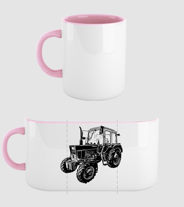 TRACTOR model roz deschis pe tricou
