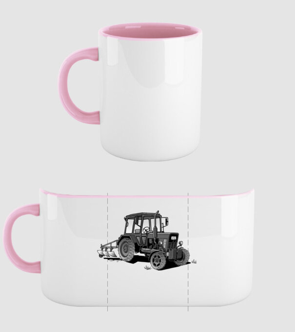 TRACTOR model roz deschis pe tricou