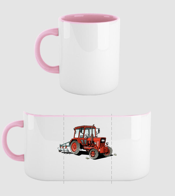 TRACTOR model roz deschis pe tricou