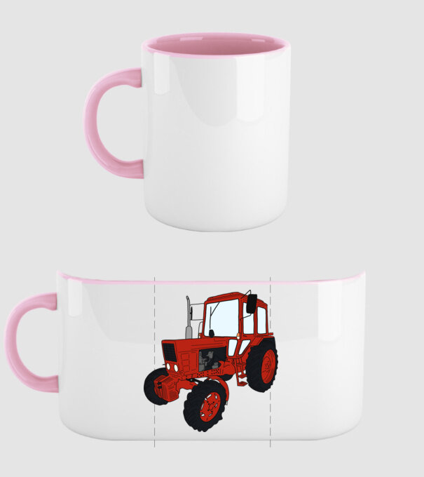 TRACTOR model roz deschis pe tricou