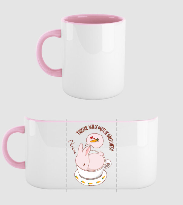 tricoul meu de Paște de băut cafea model roz deschis pe tricou