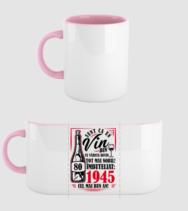 Un Vin Bun 1945 - Alb model roz deschis pe tricou