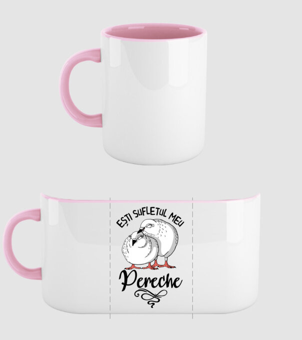 Valentine ești sufletul meu pereche model roz deschis pe tricou